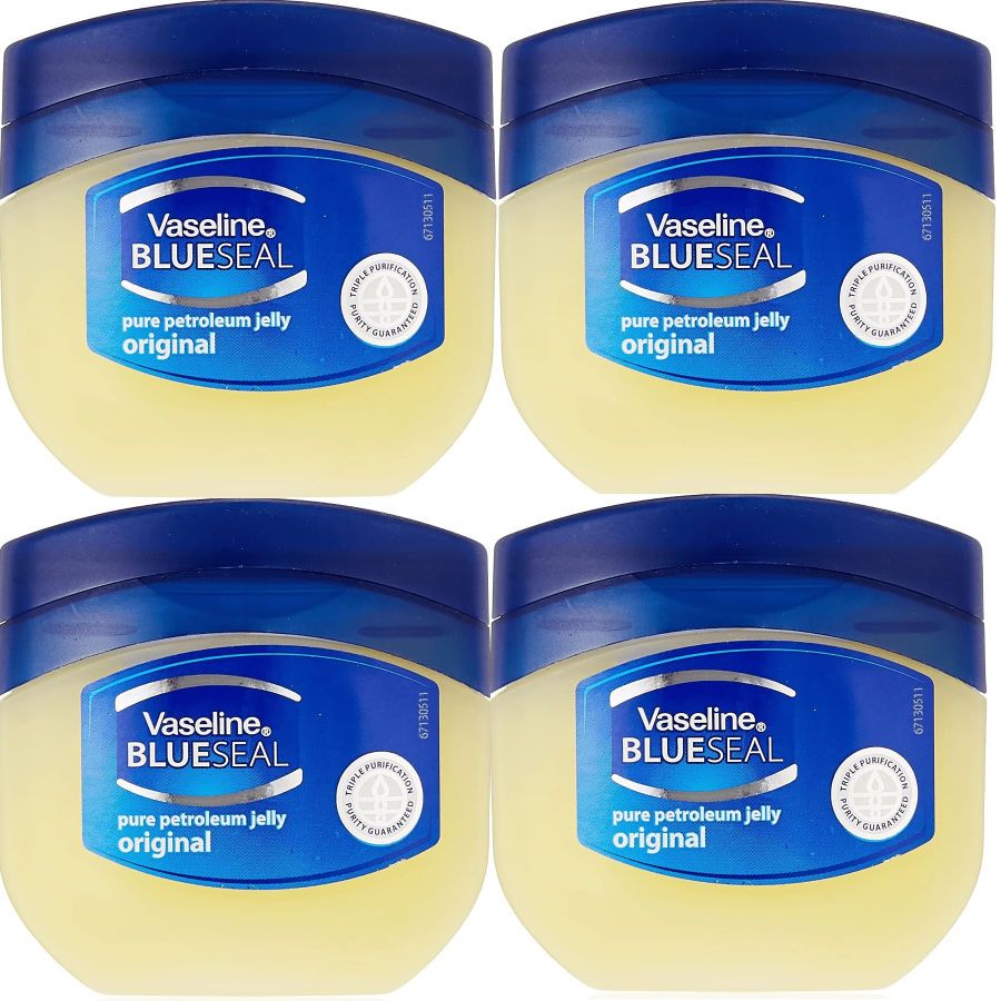 Petroleum Jelly 4-Pack Vaseline Original 50ml Each – Fragrance-Free Skin Protectant & Moisturizer for Dry Skin, Chapped Lips, Cracked Heels & Minor Cuts | Dermatologist Trusted Body Jelly Value Pack