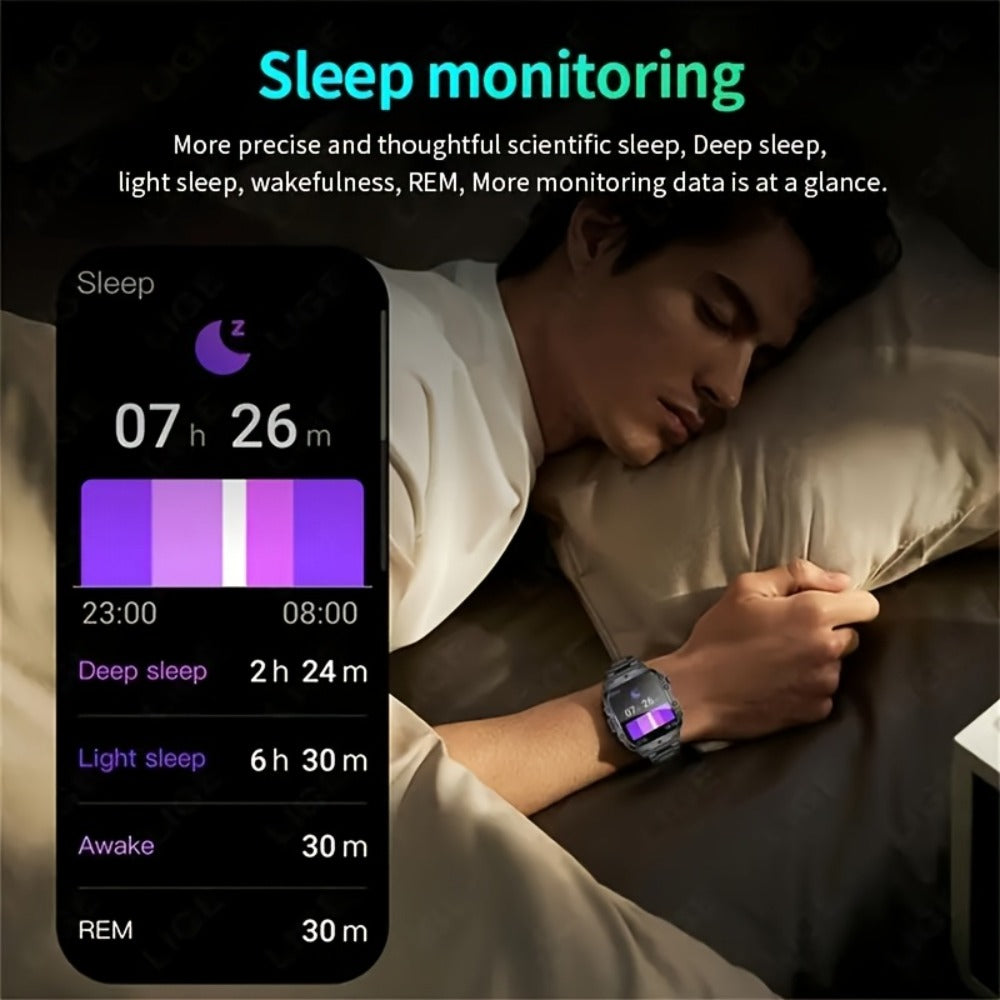 2-in-1 Smartwatch with Wireless Earbuds, Bluetooth Calling & Music Playback, HIFI Sound Quality, HD Lens Camera, Built-in Microphone, UV Protection, Magnetic USB Charging, Dual Strap – Outdoor Sports Smart Watch for Men & Women