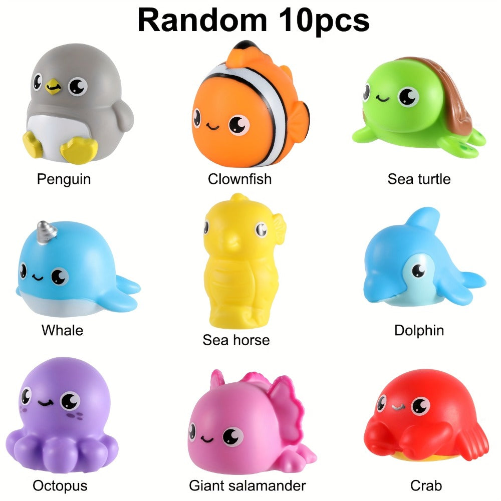 Ocean Animal Light Up Bath Toys 6 8 10 Pack – Glowing Sea Creature Floating Bathtub Toys for Baby Toddlers, Water Pool Toys for Boys & Girls, Random Colors Bath Time Gift Set