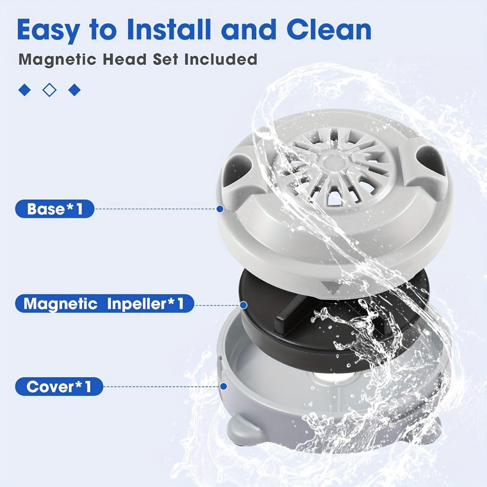 Pipeless Jet Motor Replacement for Pedicure Spa Chair - Magnetic Jet Head with Propeller & Cap, Model P153, Compatible with LURACO & Most Pedicure Bowls, Nail Salon Equipment Part