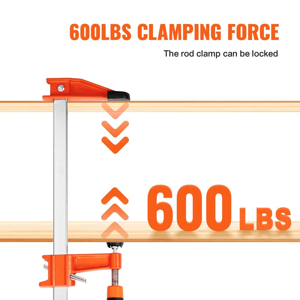 Bar Clamps for Woodworking 36 Inch 2-Pack, Quick-Change F Clamp Spreader with 600 lbs Load Limit, 2.5" Throat Depth, Cast Iron Jaw & Carbon Steel Slide Bar, Wood Clamps for Furniture & Metalworking