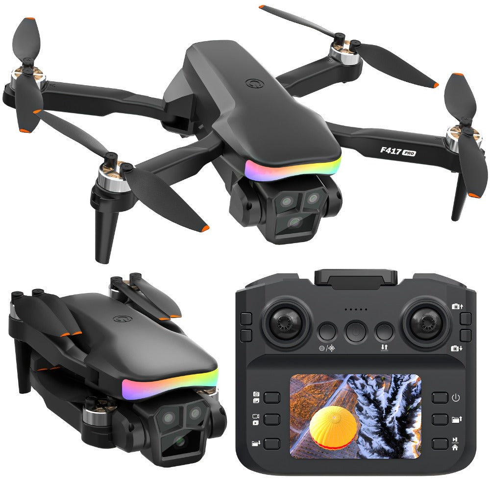 LCD Screen Drone Dual Cameras Brushless Motor Foldable RC Quadcopter Altitude Hold 3D Flips Headless Mode One-Key Takeoff Landing 32G SD Card | Beginner Adult Drone Gift for Kids Boys Girls