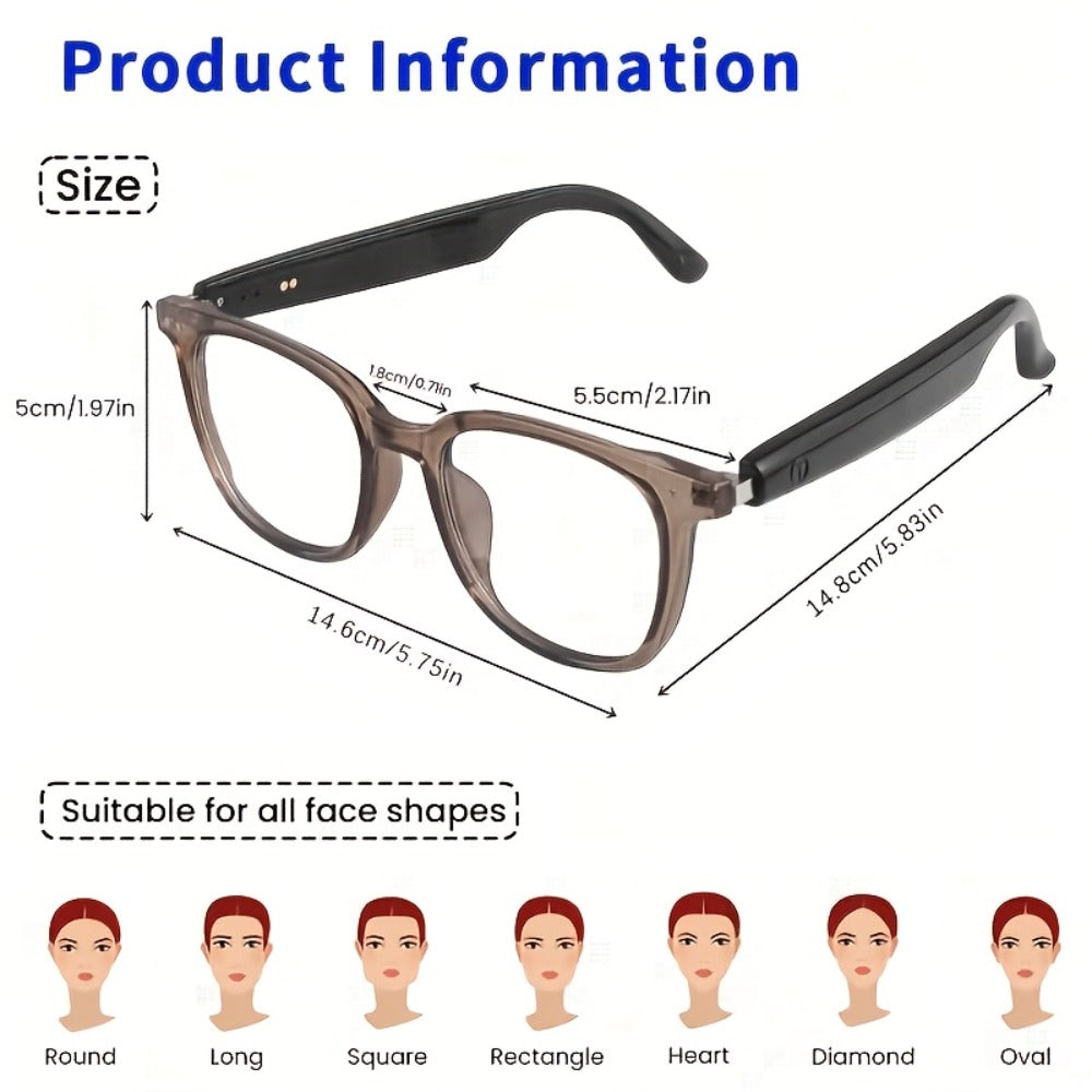 Translation Smart Glasses with 160-Language Real-Time Translation, Hi-Fi Music & HD Voice Calls – Photochromic, Metal Frame & Double-Sided Options, Built-in Mic & Speaker, Unisex