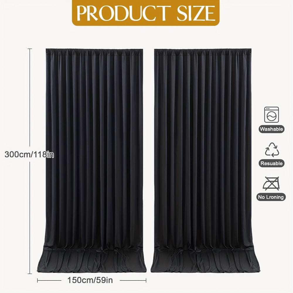 4-Pack 5x10ft Elegant Spandex Photography Backdrop | Wear-Resistant, Wrinkle-Free, Soft & Opaque Party Decoration Banners for Weddings, Birthdays, Stages, Exhibitions & Events