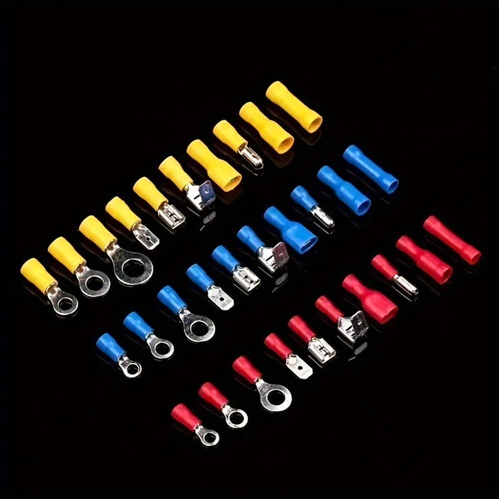 480PCS Wire Terminals Kit – Insulated Crimp Connectors Set with Butt, Ring, Spade & Fork Terminals for Automotive, Marine & Electrical Wiring Projects