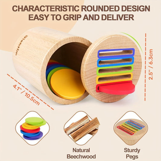 Wooden Color Sorting Coin Box Toy with Multiple Style Options