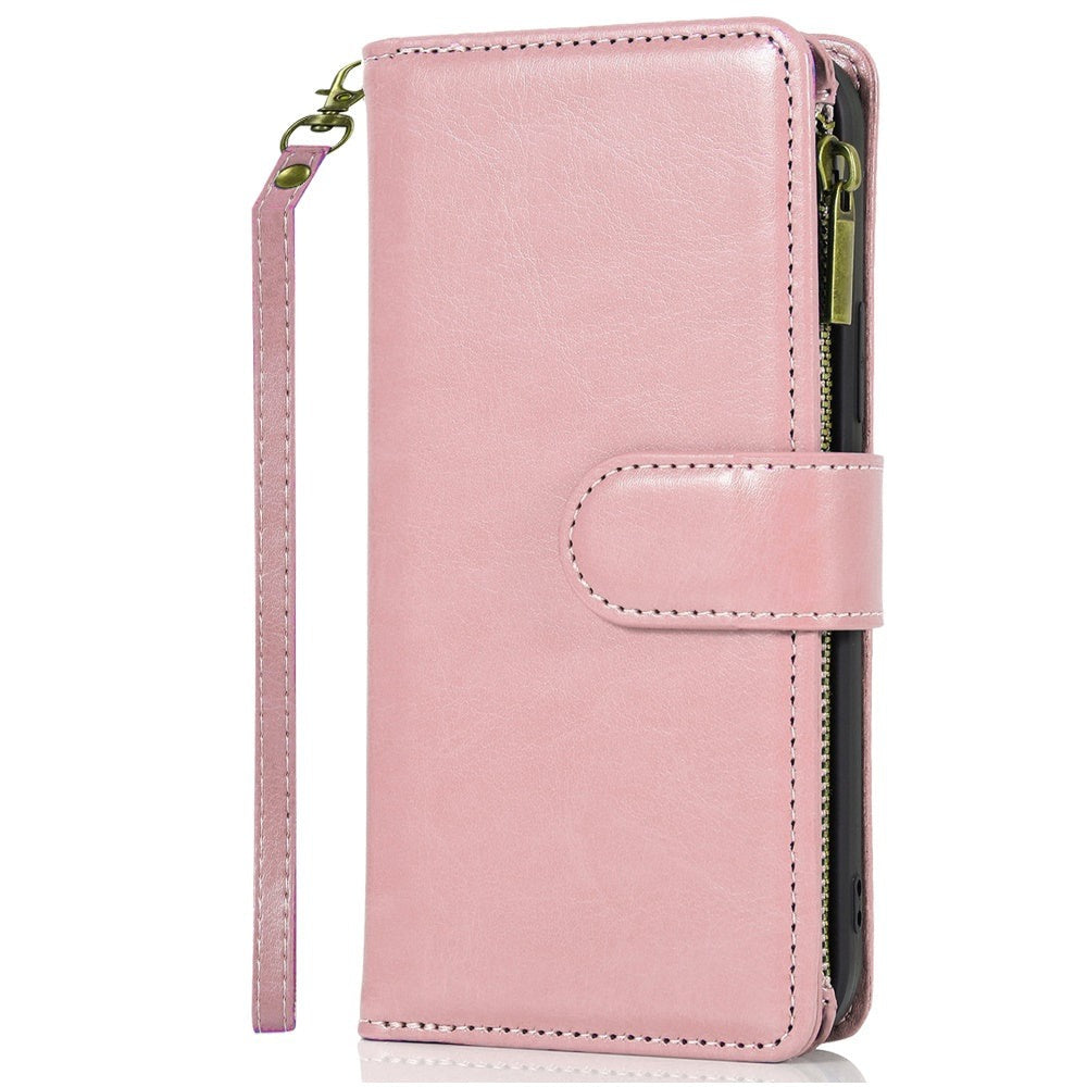 Wallet Case for Samsung Galaxy S25 FE – Luxury Leather Zipper Card Holder ID Window Money Pocket Folio Flip Cover, Slim Protective Phone Case with Card Slots for Galaxy S25 FE Women Men
