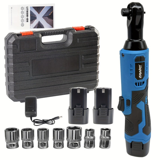 Cordless Ratchet Wrench Set, 12V 45Nm with 3/8-Inch Drive and Battery Kit Options