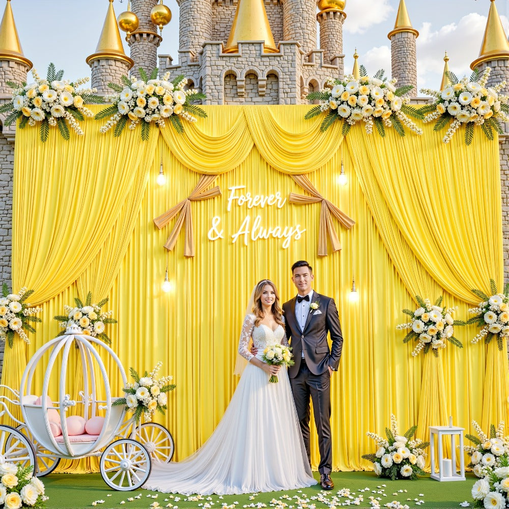 2-Pack 10x10ft Spandex Photography Backdrop Curtains - Wrinkle-Resistant Polyester Background Cloth with Pole Pockets for Weddings, Birthdays, Banquets & Photo Studio Events