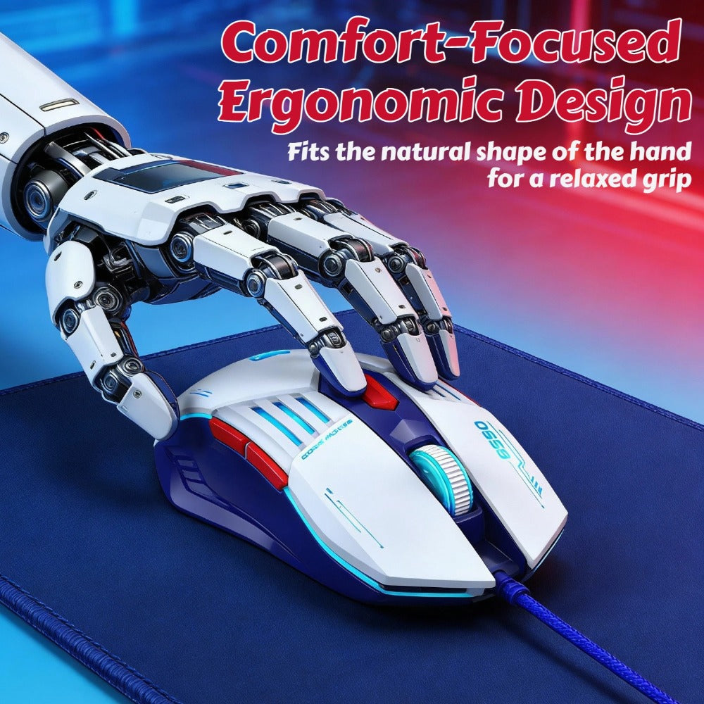 Programmable RGB Gaming Mouse Wired Ergonomic Pro-Grade with Turbo Click Multi-Mode DPI Sensitivity Dynamic RGB Lighting Forward Back Buttons USB Plug & Play for PC Laptop Mac Multiple Models