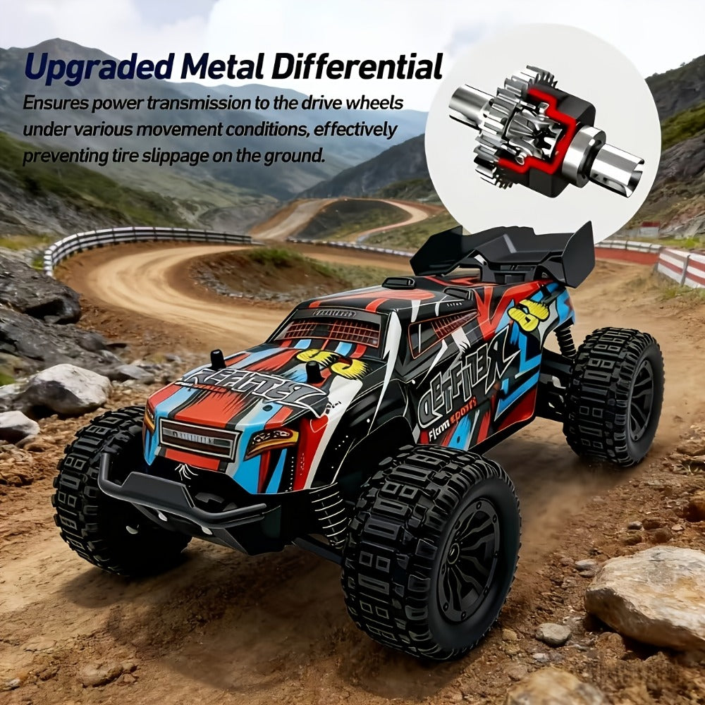 RC Off-Road Car 1:18 Scale 4WD, 35+ KM/H Hobby Grade 2.4GHz Remote Control Truck, Blue or Red
