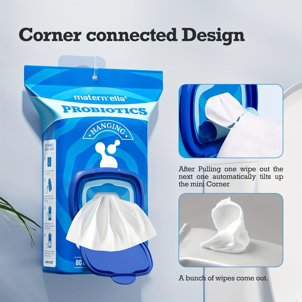Flushable Wet Wipes for Adults with Probiotics – Plant-Based Fibers, Fragrance Free, Sewer Safe, Soft & Thick Disposable Butt Wipes, Travel & Camping Must-Have, for Incontinence & Personal Care (3/5/6/8 Packs)