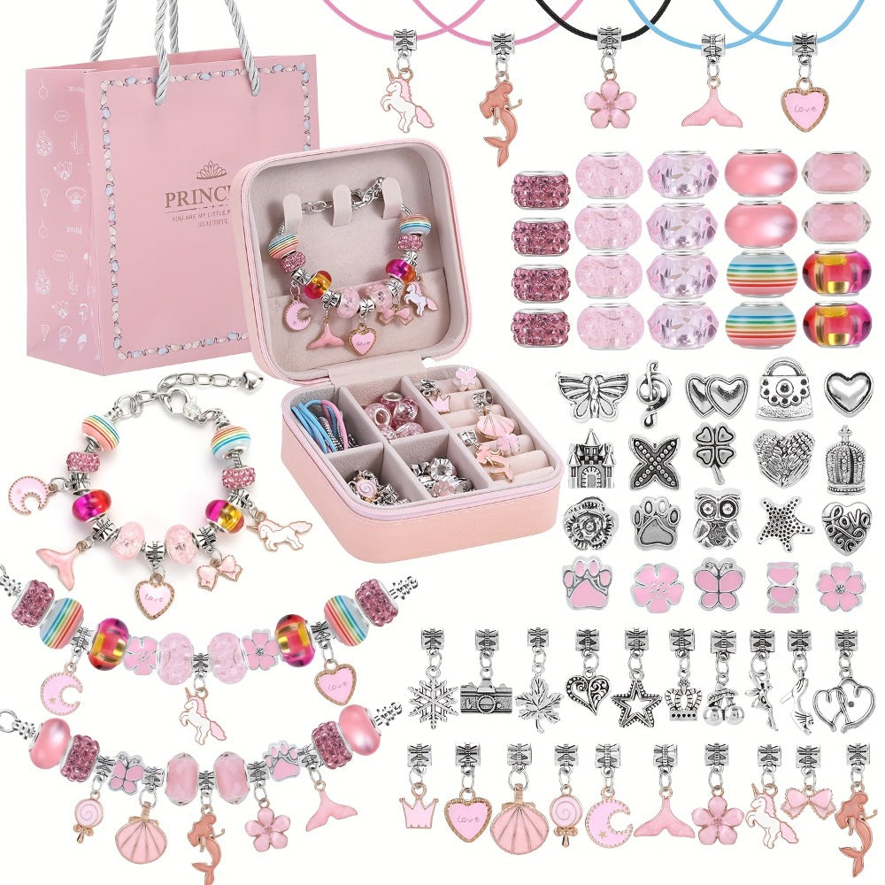 DIY Beaded Bracelet Making Kit, 7 Styles, Unicorn & Mermaid