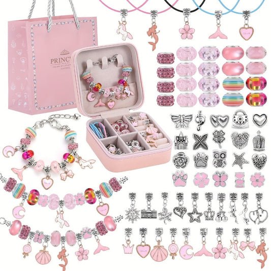 DIY Beaded Bracelet Making Kit, 7 Styles, Unicorn & Mermaid