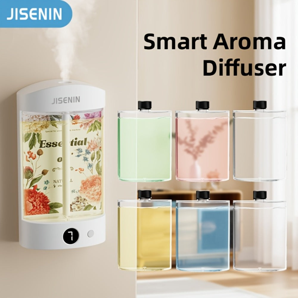 Mini Aroma Diffuser & Humidifier 2-in-1 Portable USB Rechargeable – 7-Level Timer, Silent Operation, LED Display, Auto Shut-Off, Essential Oil Bundles for Home Car Office Travel