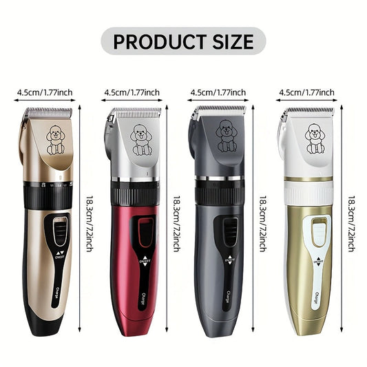 Pet Grooming Clippers, USB Rechargeable Ceramic Blade with Color and Set Options