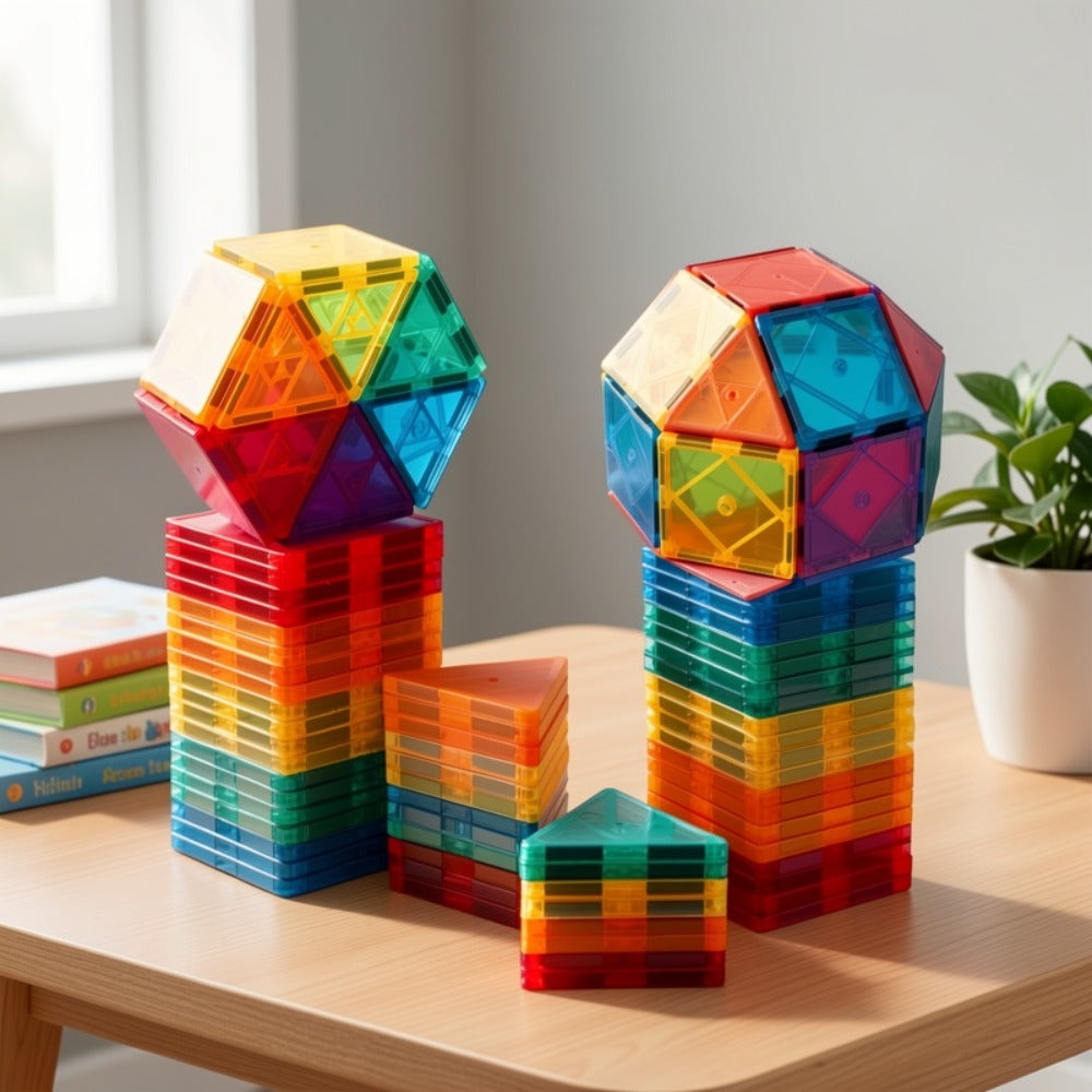 34-Piece Magnetic Tile Starter Building Set