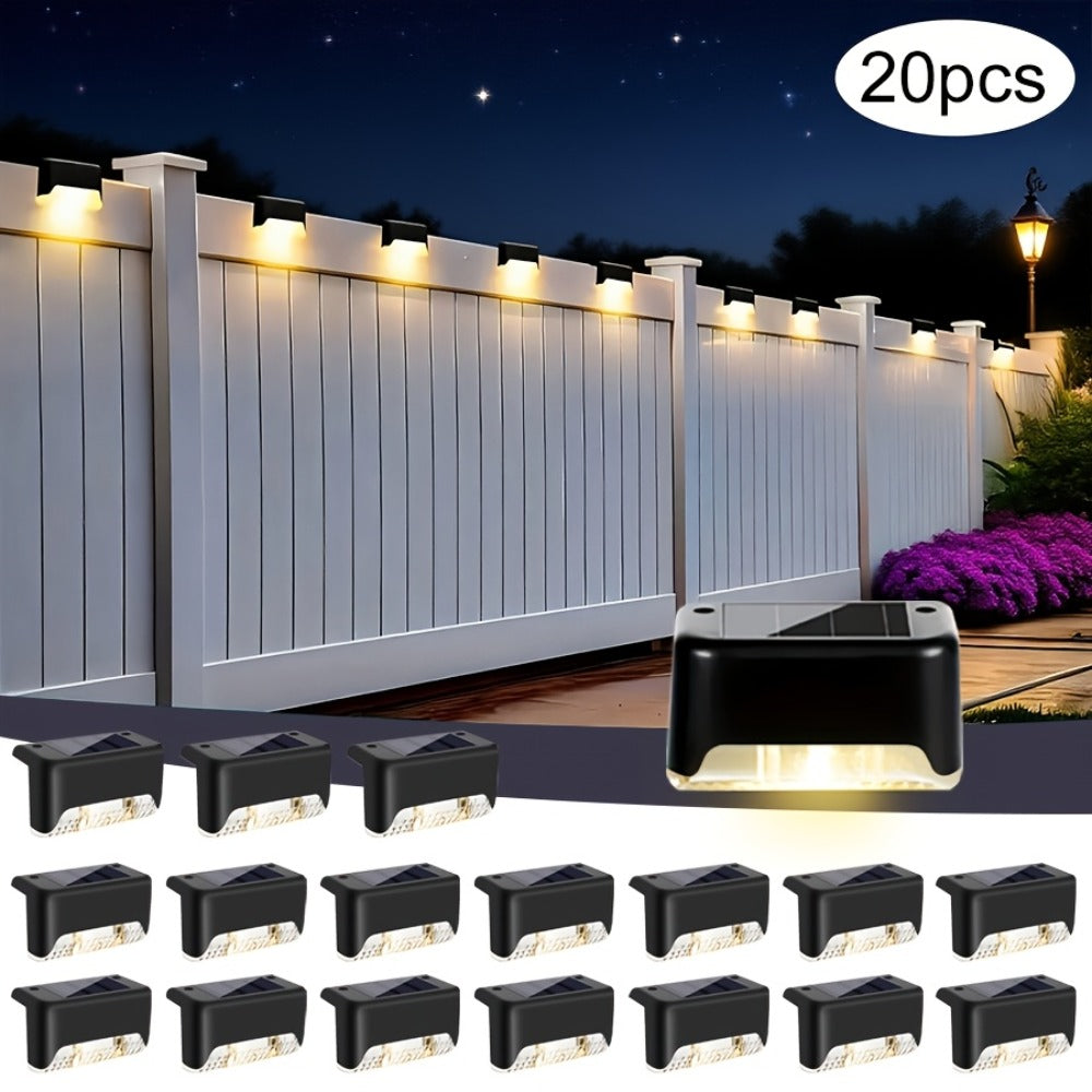 Solar Deck Lights Outdoor 20/30 Pack IP44 Waterproof Warm White LED Step Lights for Stairs Fence Patio Garden Pathway Courtyard Landscape Decoration - Black White Brown Available
