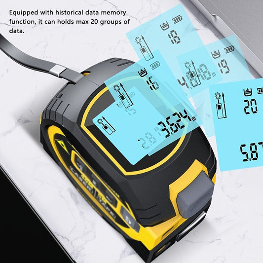 Laser Distance Meter 3-in-1 with 60 m Range, 5 m Tape Measure and Cross Line