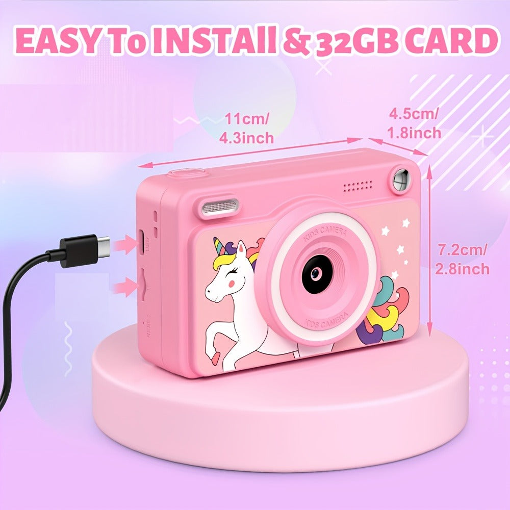 Kids Instant Print Camera 1080P HD, Polaroid Style Photo Printer Camera for Kids with 5 Rolls Paper & 32GB Card, Birthday Christmas Gift for Boys & Girls Ages 3-14, Green, Blue, Pink