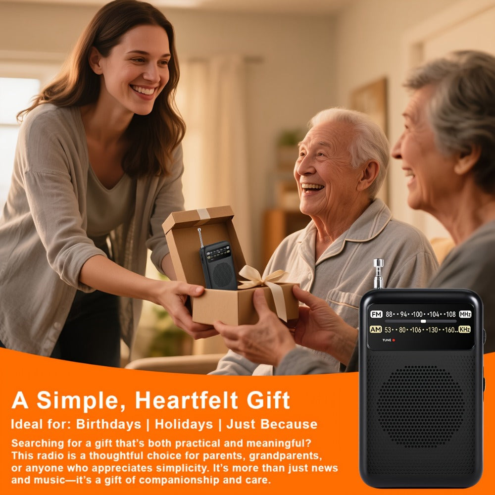 Qoosea Portable AM FM Radio with Long-Distance Reception, Handheld Transistor Radio with Crystal Clear Speaker, Battery Operated 2AA – Compact Emergency Radio for Outdoor, Camping, Travel, Home & Disaster Preparedness