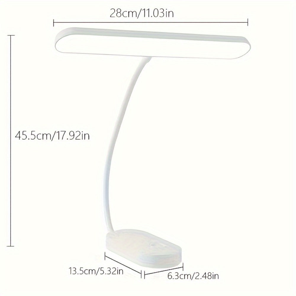 Eye Care LED Desk Lamp Gooseneck Flexible Neck – No Flicker, 3 Color Temperatures Dimmable, USB Charging Port, Table Reading Light for E-Book, Study, Home Office & Bedroom