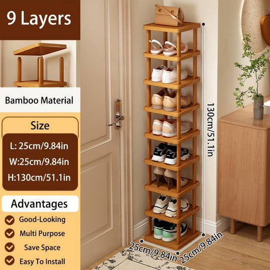 9-Tier Freestanding Shoe Rack, Closet Shoe Shelf for Entryway detail image