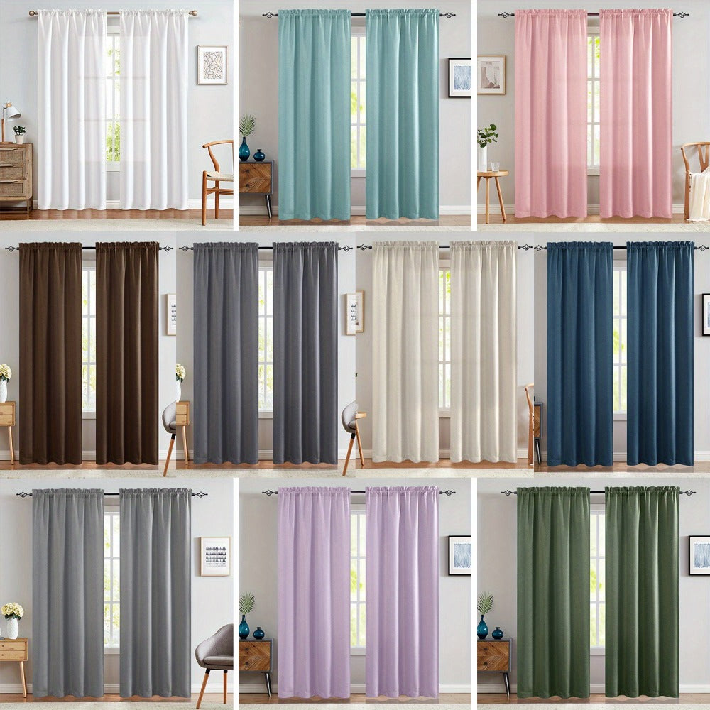 Blackout Curtains 80% Light Blocking – 2 Panels Thermal Insulated Linen Textured Rod Pocket Window Drapes for Bedroom, Living Room & Kitchen Privacy