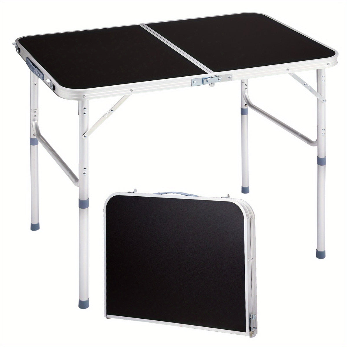 Outdoor Folding Picnic Table – Aluminum Alloy Rectangle Camping Table, Lightweight & Durable, Multi-Size 3ft/4ft for Patio, Backyard & Camping