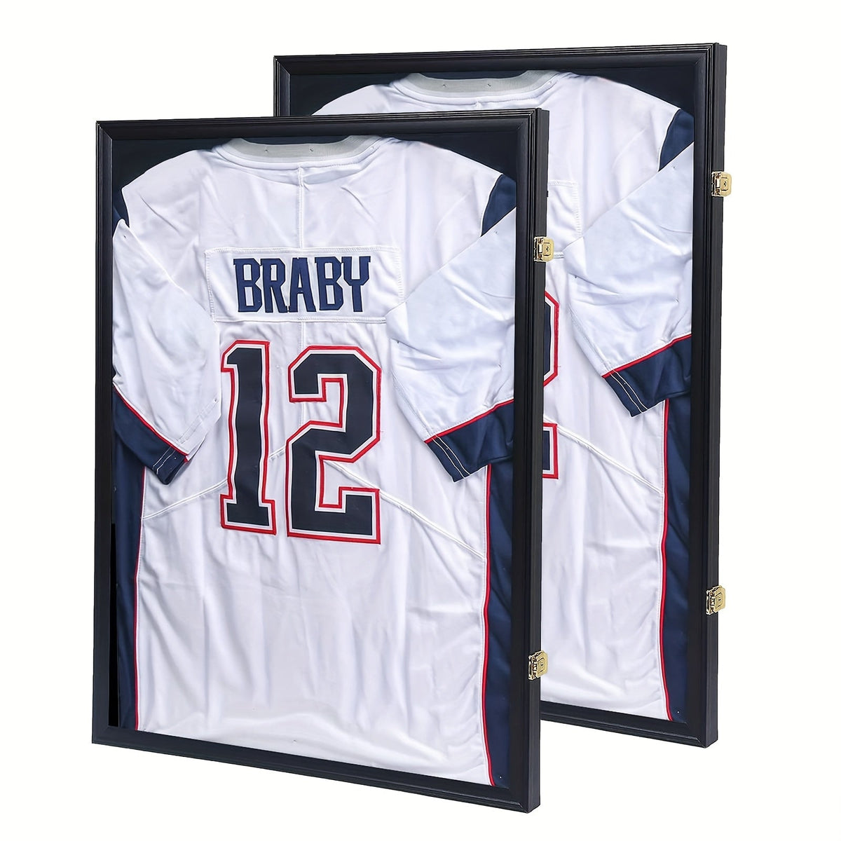 Jersey Display Case Shadow Box - Lockable UV Protection Frame for Baseball Basketball Football Soccer Hockey Sport Shirt, Matte Black