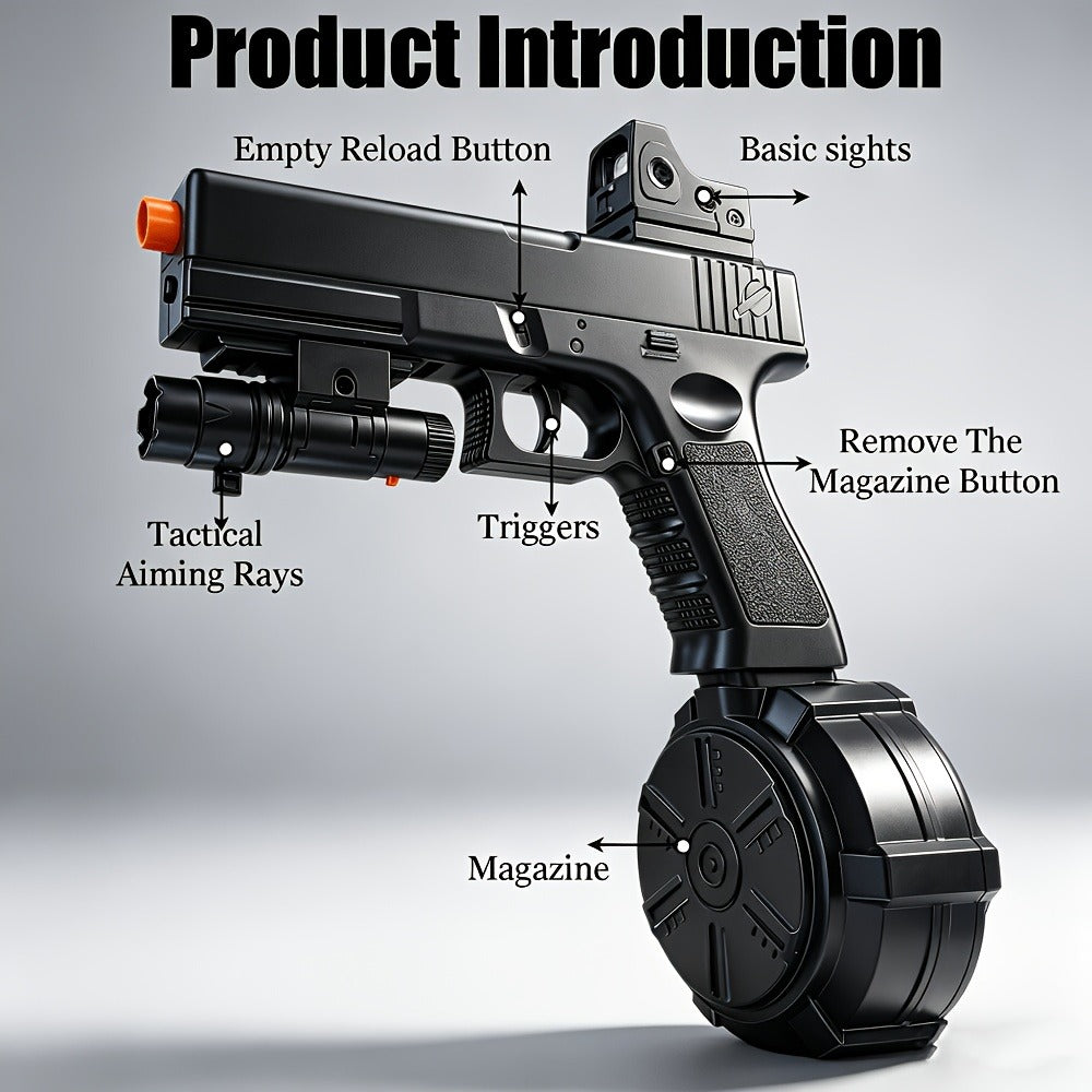 High-Power Electric Gel Blaster Auto Shooting Toy – Rechargeable, Long Battery Life, ABS Portable Build, Outdoor Indoor Team Battle Game for Ages 12+, Halloween Christmas Birthday Party Gift