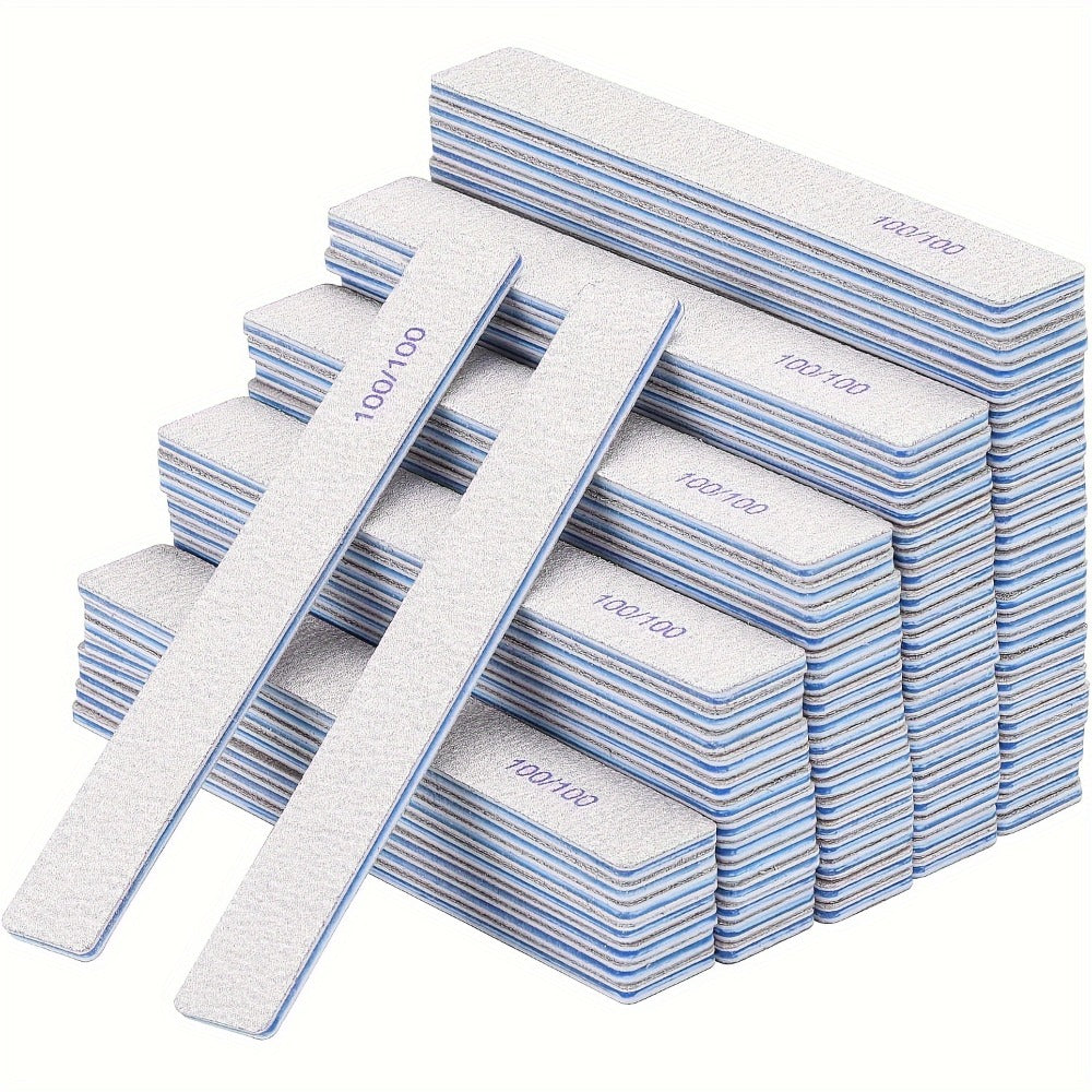 Professional Nail Files 50pcs Bulk Set Double Sided Emery Boards – 80/80, 100/100 & 100/180 Grit Options for Acrylic, Gel & Natural Nails | Washable Reusable Nail Shaping Tools for Home & Salon