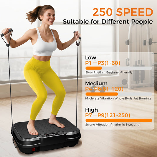 Vibration Plate Exercise Machine with LED Touch Screen, Remote and 9 Programs
