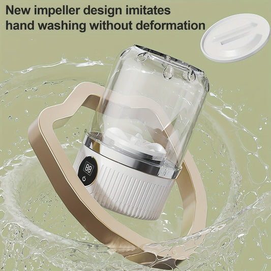 Portable Mini Washing Cup with 2 Wash Modes and One-Button Start - White