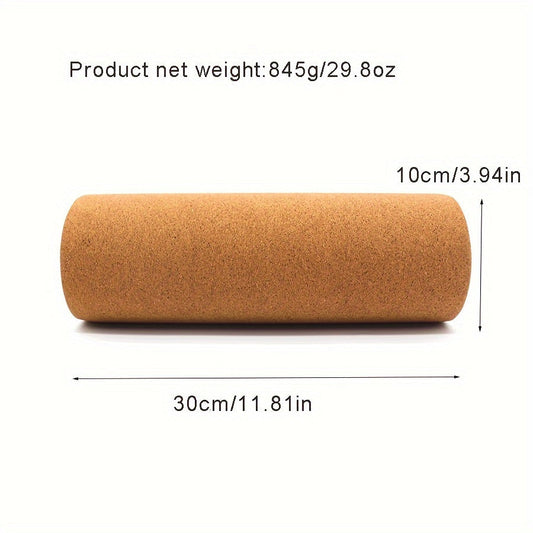 Cork Yoga Roller with Textured Surface for Muscle Massage, 300 x 100 mm