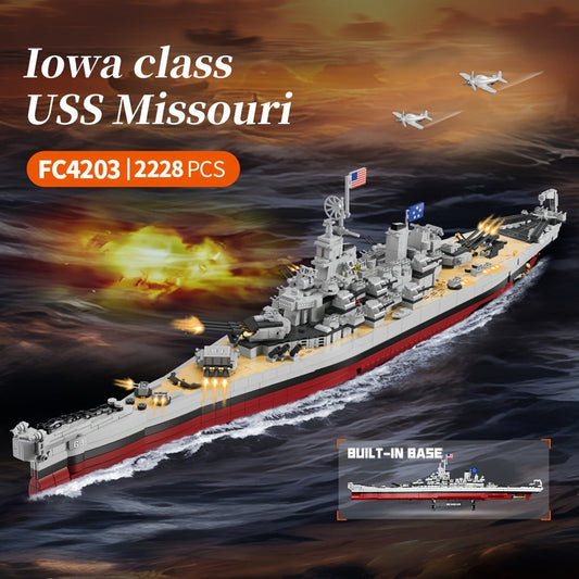 USS Missouri BB-63 Battleship Building Kit, 2,228-Piece Model FC4203