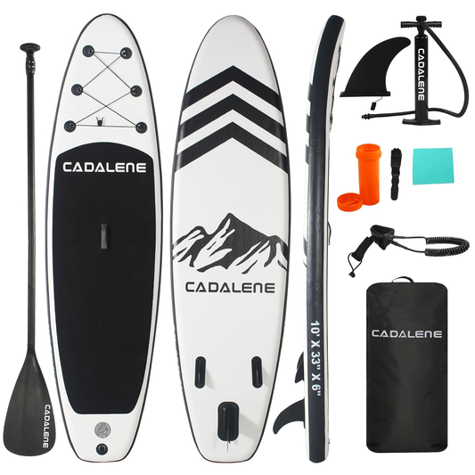 Inflatable Paddle Board with Double-Layer PVC, 10 ft x 33 in, Black SUP Kit