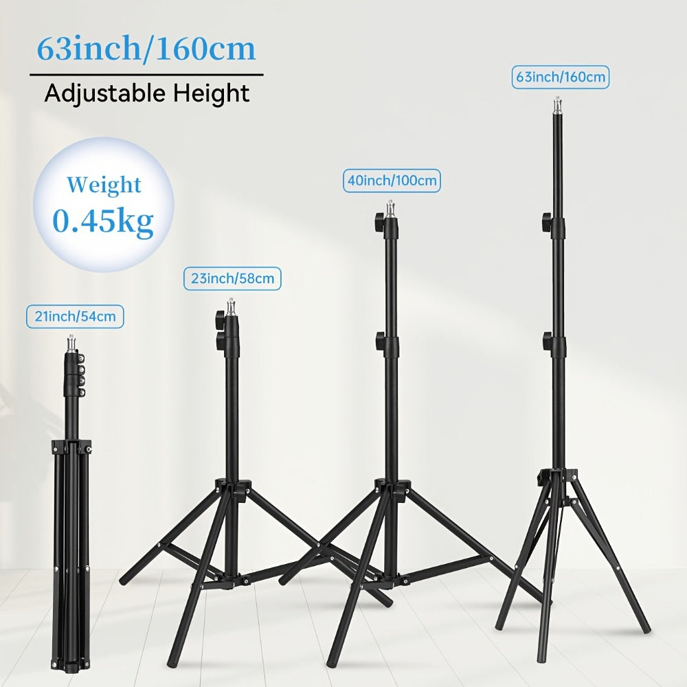 Adjustable Photography Light Stand Foldable Floor Tripod – Portable Collapsible Studio Stand for Camera, Softbox, LED Video Light, Reflector & Umbrella, Content Creator & Studio Lighting Setup