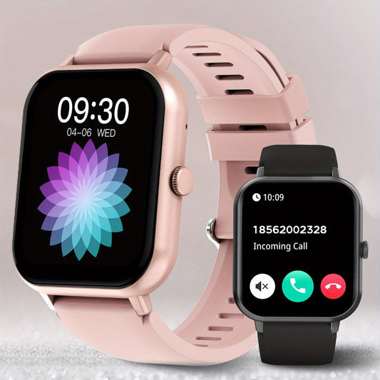 Fitness Smartwatch 1.83 Inch HD+ Full Touch Screen Bluetooth 5.2 Wireless Calling Step Tracker Distance Calorie Counter Wristband for Men Women Compatible with iPhone Android – Black Pink Silver