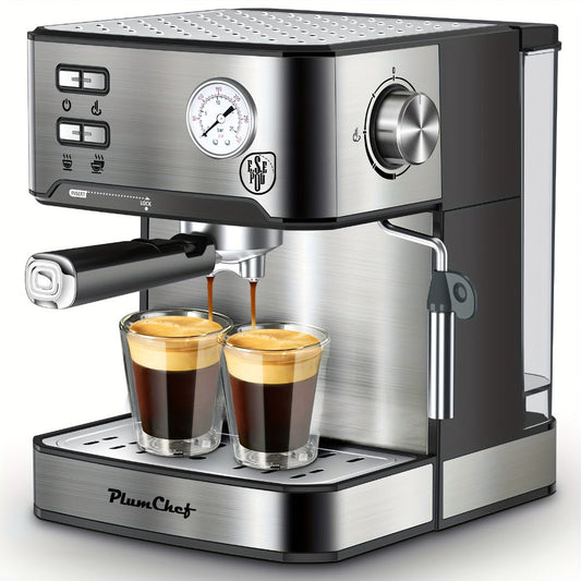 Espresso Machine, Stainless Steel, 1- and 2-Cup Brewing with Steam Wand