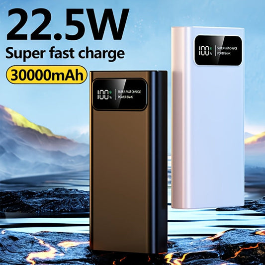 30000mAh Portable Charger with Bidirectional Fast Charging Dual USB & USB-C Power Bank High Capacity Battery Pack for iPhone Android Samsung Tablet Travel Outdoor Emergency