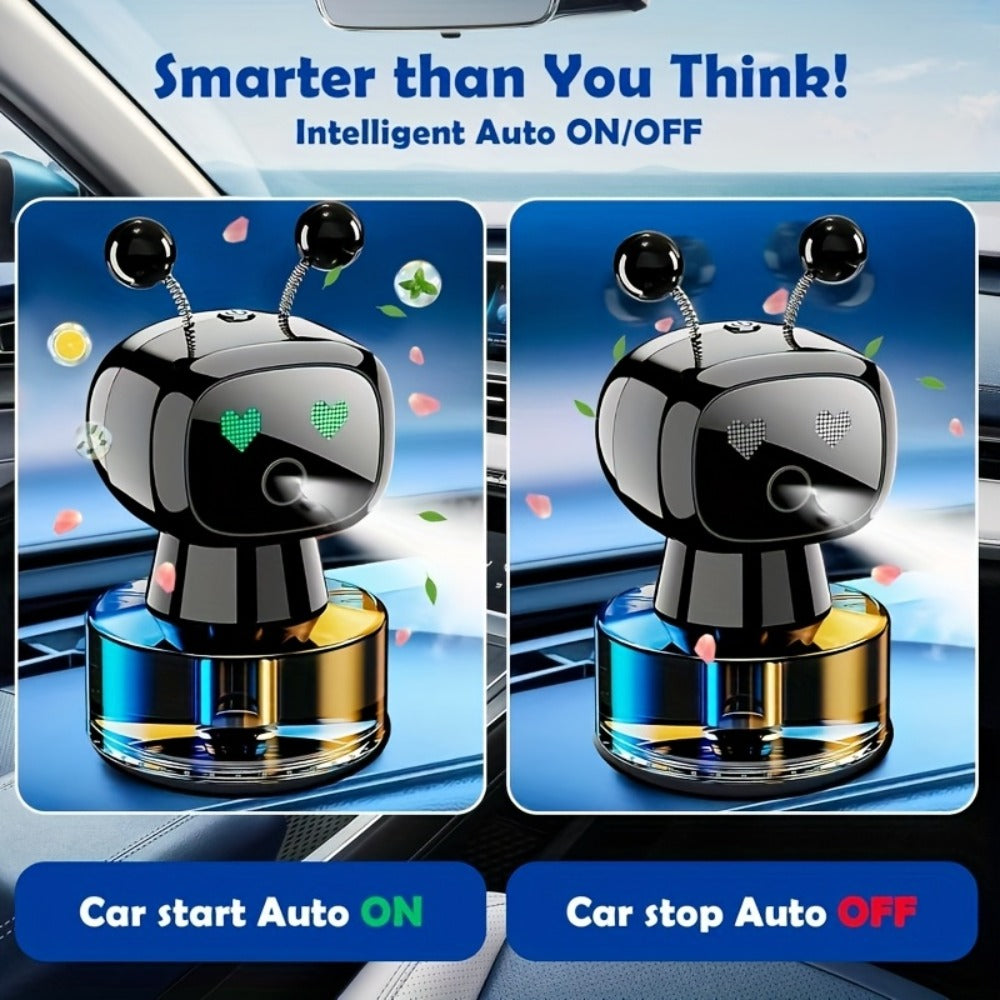 AI Smart Eyes Car Aromatherapy Diffuser USB Rechargeable – 4-Level Adjustable Fragrance, 5 Scents & Colors, Animated Display, Auto Vent Clip Diffuser Car Interior Accessory Gift for Car Lovers Men Women