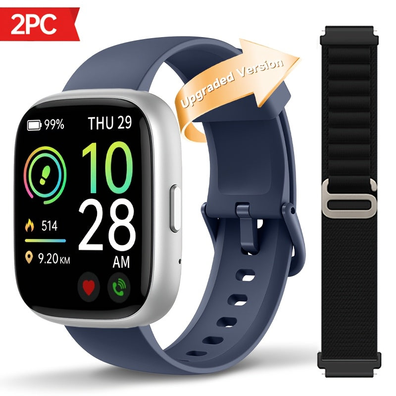 Alexa Built-in Waterproof Smartwatch 1.83" HD – Wireless Calling, 100+ Sport Modes, Heart Rate SpO2 Sleep Tracker, Optional Woven Strap – Unisex Black Green Purple Pink Gold White iPhone & Android