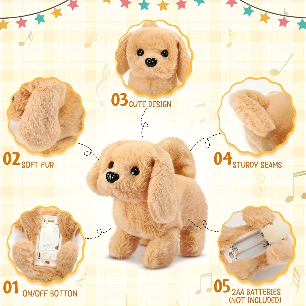 Plush Electric Puppy Toy That Walks & Barks – Interactive Electronic Pet with Soft Plush & Gift Box, Parent-Child Companion, Birthday & Holiday Gift for Kids