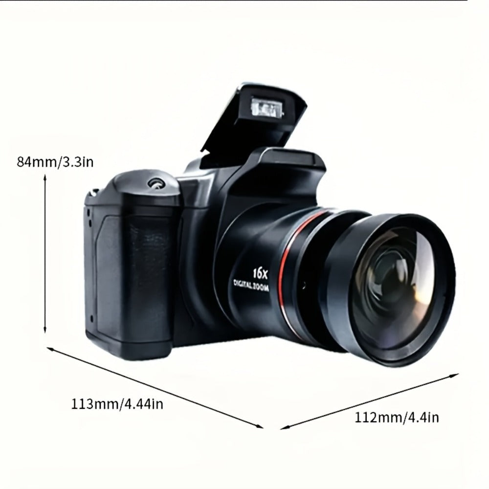 1080P Mini Vlog Camera for Beginners – 2.4" LCD, 16X Zoom, 9.88mm Wide Angle Lens, Easy-to-Use Compact Digital Camera, Travel Essential, Ideal Gift for Men Women Teens, Photography Camera