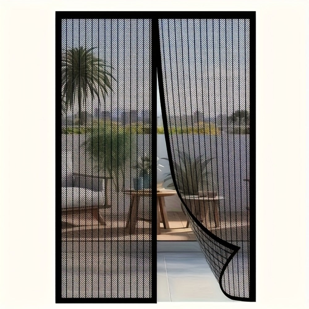 Magnetic Screen Door with Heavy Duty Metal Frame – Self-Closing Mesh Door Curtain, Insect-Proof Bug Screen with Frame Shackle, Easy Install for Indoor & Outdoor Doorways, Pet & Kid Friendly