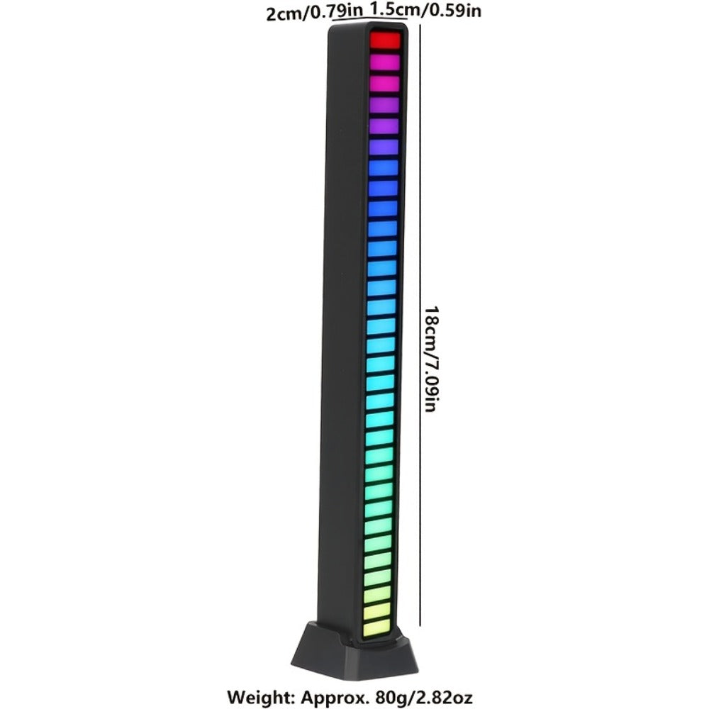 Sound Activated RGB Ambient Light Bars 2/4 Pack – Music Rhythm Sync USB Plug & Play, Color Changing Atmosphere Lights for Gaming Room, Car Interior, Streaming Studio, TikTok & Desk Setup