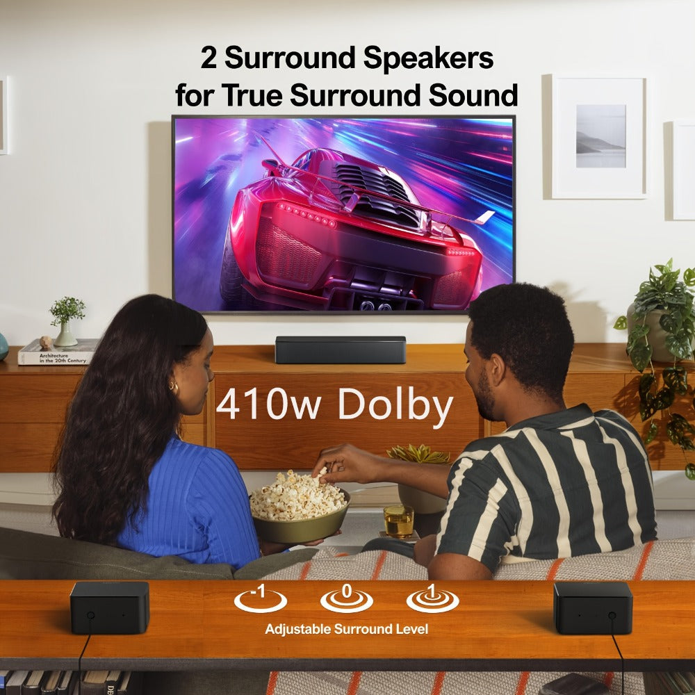 ULTIMEA 5.1 Channel Soundbar with Subwoofer & Adjustable Rear Surround Speakers, BASSMX Deep Bass Technology, SurroundX Algorithm, Movie Dialogue Music Modes, Remote Control – Home Theater Sound System for Smart TV (320W / 410W Dolby Atmos)