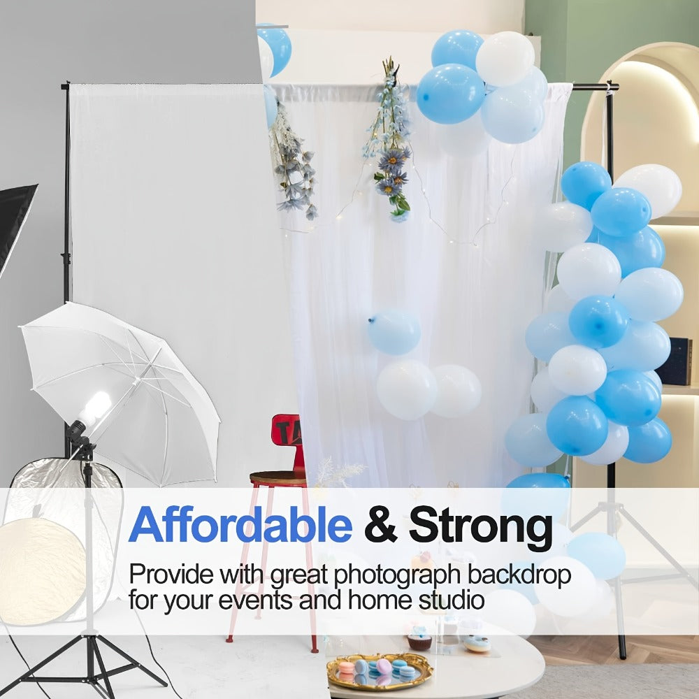 Backdrop Stand 9x6.5ft Adjustable Photography Banner Support Stand for Party Wedding Baby Shower Graduation Photoshoot Projector Screen Movie Night Balloon Arch Event Decoration