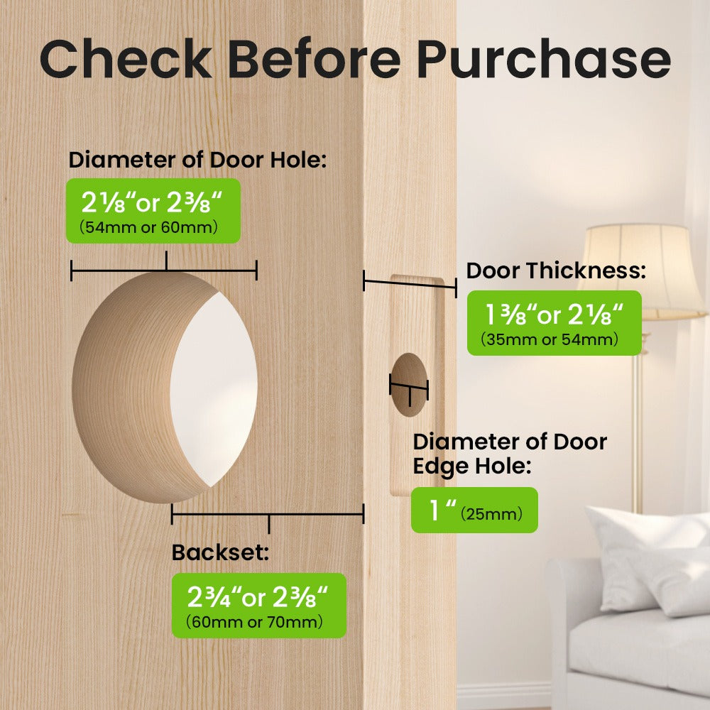 GHome KD03 PRO Smart Door Knob 4-in-1 with USB-C Charging & Gateway Remote - Fingerprint, Keypad & App, Anti-Peep, Tamper Alarm, Emergency Power, Keyless Entry, Black